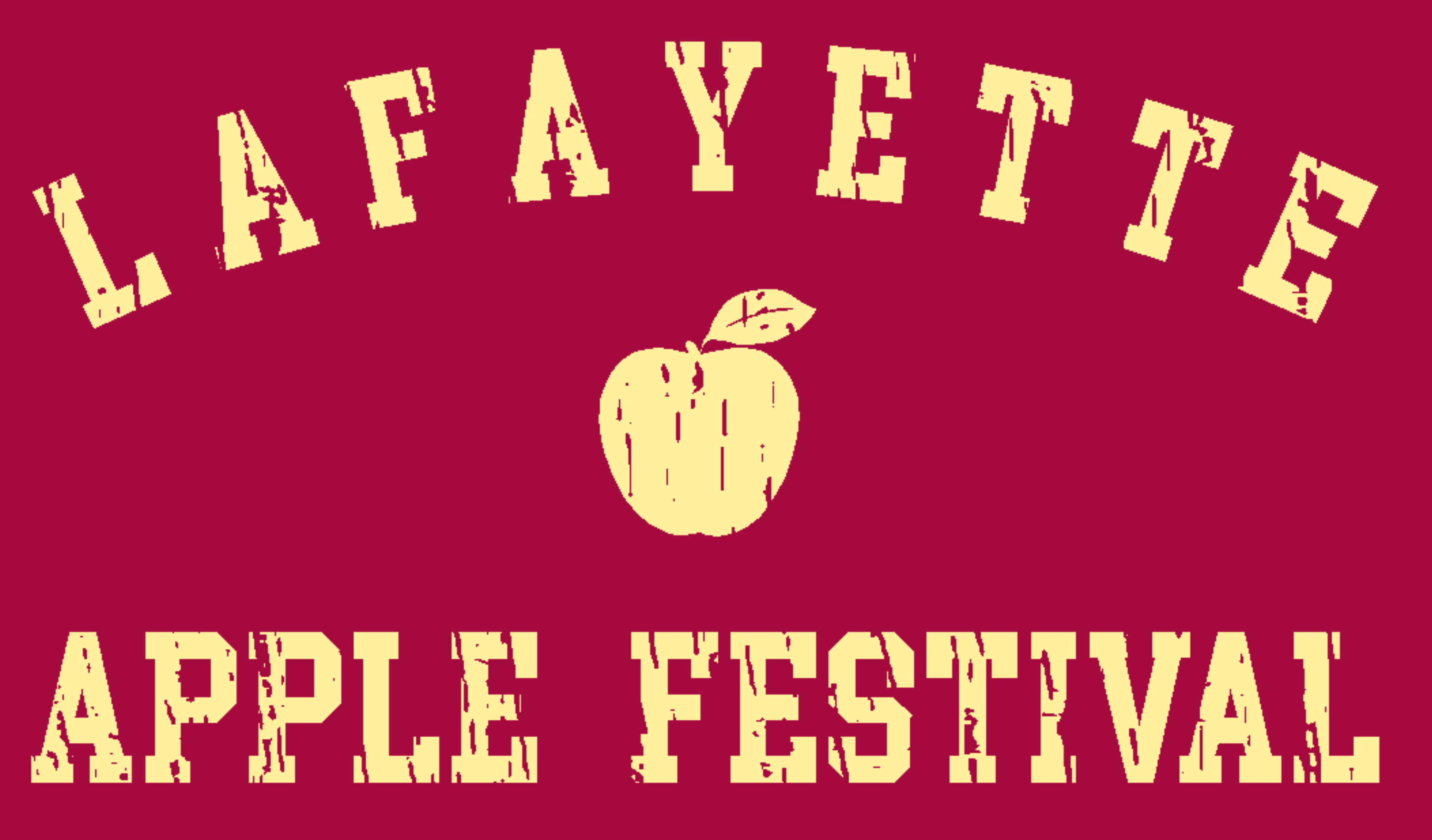 Arched distressed Lafayette Apple Festival apparel artwork
